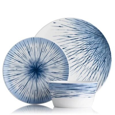 Noritake Hanabi Porcelain 12 Piece Dinner Set Blue & White Southern Hospitality Noritake Hanabi Porcelain 12 Piece Dinner Set Blue & White