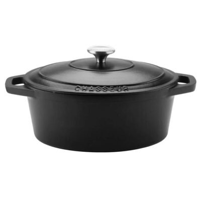 Oval French Oven /3.6L Size 27cm/3.6L in Matte Black by Chasseur Southern Hospitality Oval French Oven /3.6L Size 27cm/3.6L in Matte Black by Chasseur