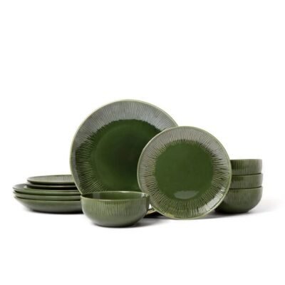 Mikasa Jardin 12 Piece Stoneware Dinner Set Green Southern Hospitality Mikasa Jardin 12 Piece Stoneware Dinner Set Green