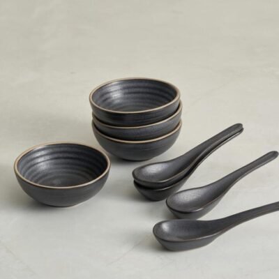 Anaya Charcoal Mini Bowl & Spoon Set