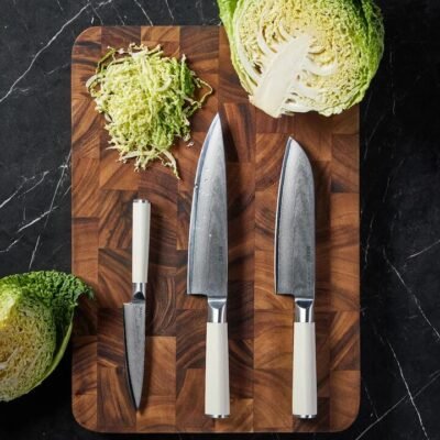 MAKO Japanese Steel Knife Set Cream